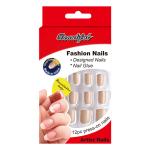 High impact French Manicure Fake Nails / leopard print fake nails
