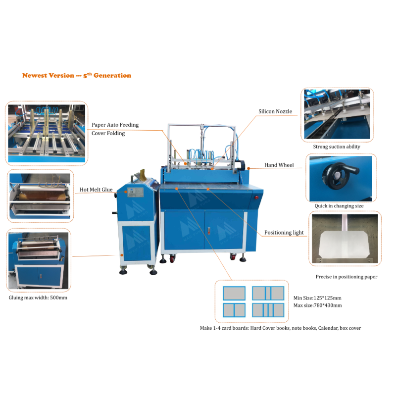 Semi-Automatic Book Case Making Machine with 5.2KW Power and 1-4mm Paperboard Thickness for Notebooks