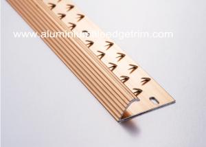 Quality Anti Slip Single Edge Aluminium Carpet Trim Transition Strip Anodized Red Copper Color for sale