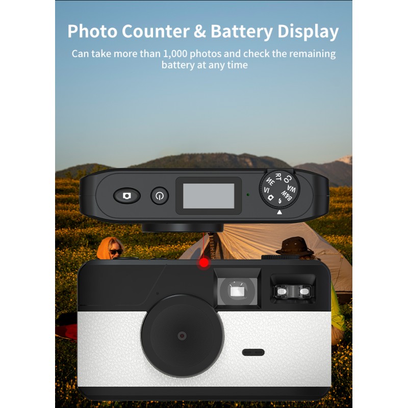 Retro Screenless Digital Camera Screen-free 8 Mode Filters Without Screen 8MP Photo With Photo Counter LED Flash Camping Camera