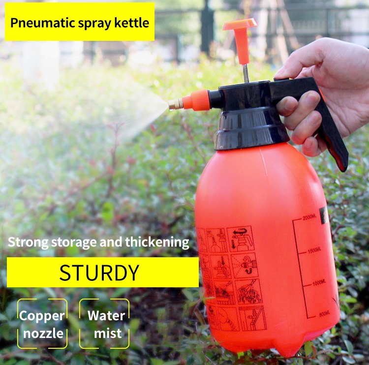 2L PP Hand Pressure Water Mist Bottle Sprayer Pressurized For Garden