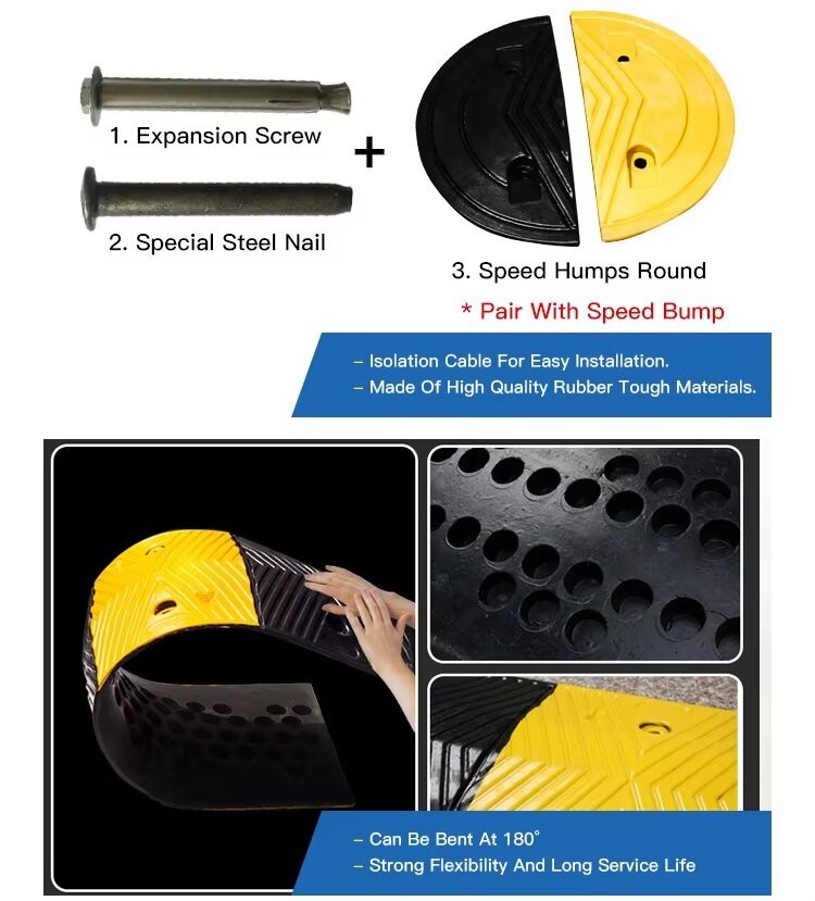 HUA QUN Parking Speed Bumps Yellow And Black Road Bumps And Humps