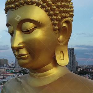 Quality Bronze Sculpture Gold Painted Buddha for sale
