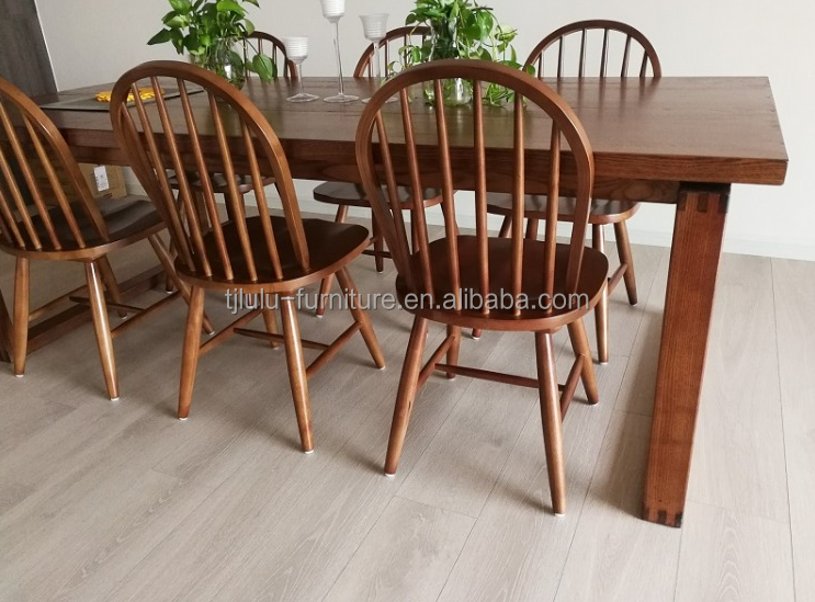 Nordic Modern Dining Chair with Backrest and I Shape Solid Wood Frame in NC/PU Paint Finish