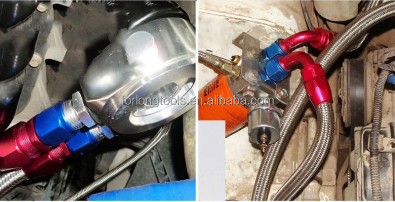 Customized Support Round Head Code Black Aluminum Push-On Hose End Fitting Kit AN6 9PCS Female Connection and Durable
