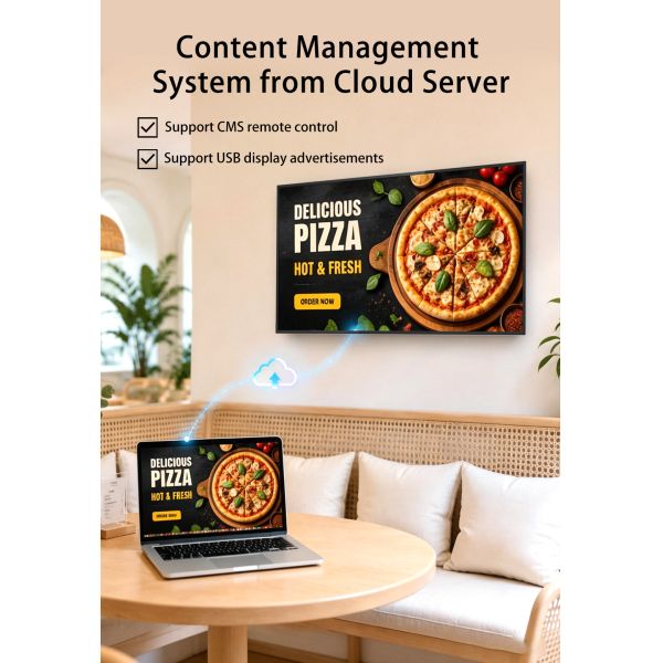 55 Inch Slim Bezel Android OS Advertising Display Screen WiFi Networked Digital Signage Wall Mounted Video Player for Retail