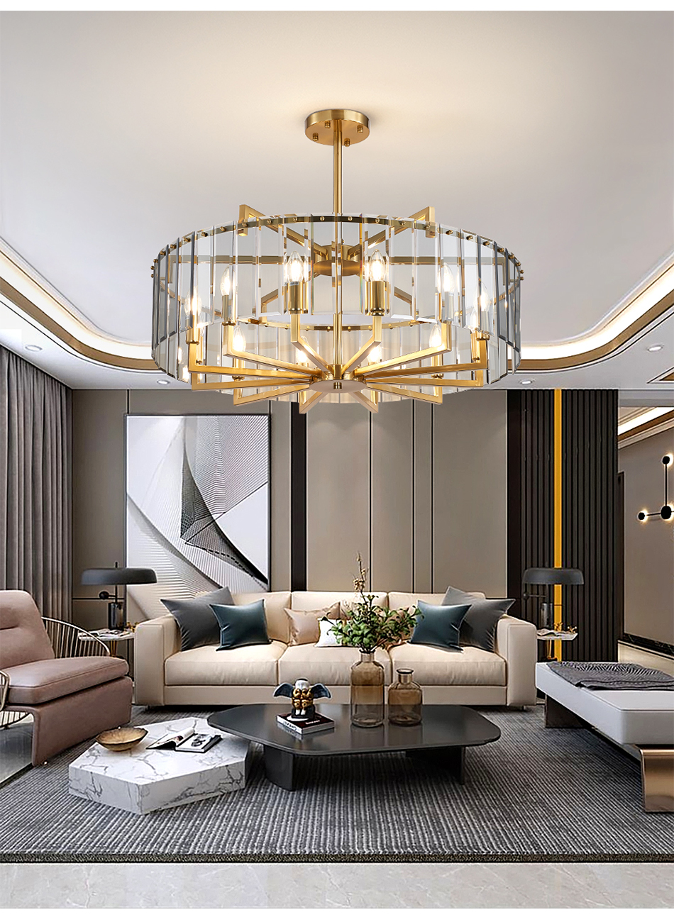 Modern home living room decoration round glass lighting candle Chandelier(WH-CY-243)