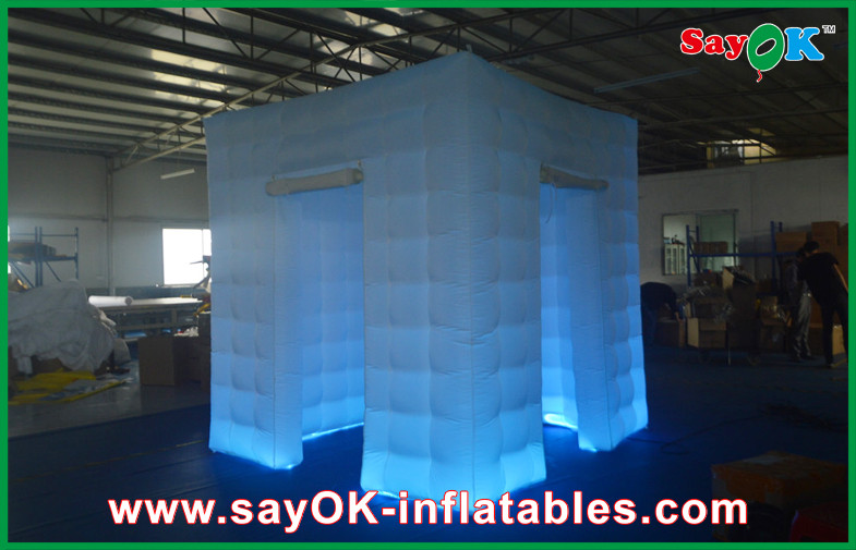 Inflatable Photo Booth Rental Led Light Blue Printing Inflate A Booth Middle For Gathering