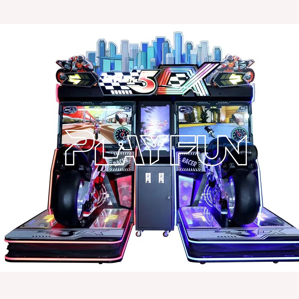 Playfun Coin operated game motorcycle arcade games motor racing video simulator full motion speed moto DX5