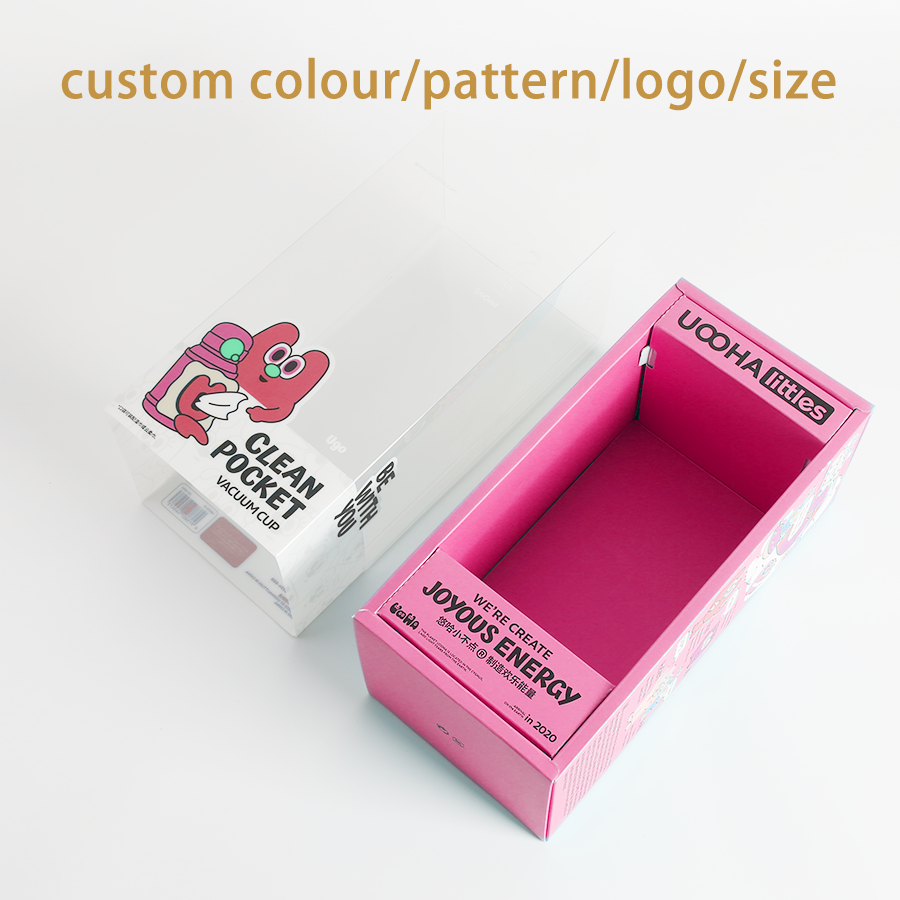 Custom CMYK Print Ivory Board Toys Packing Box with Transparent Lid