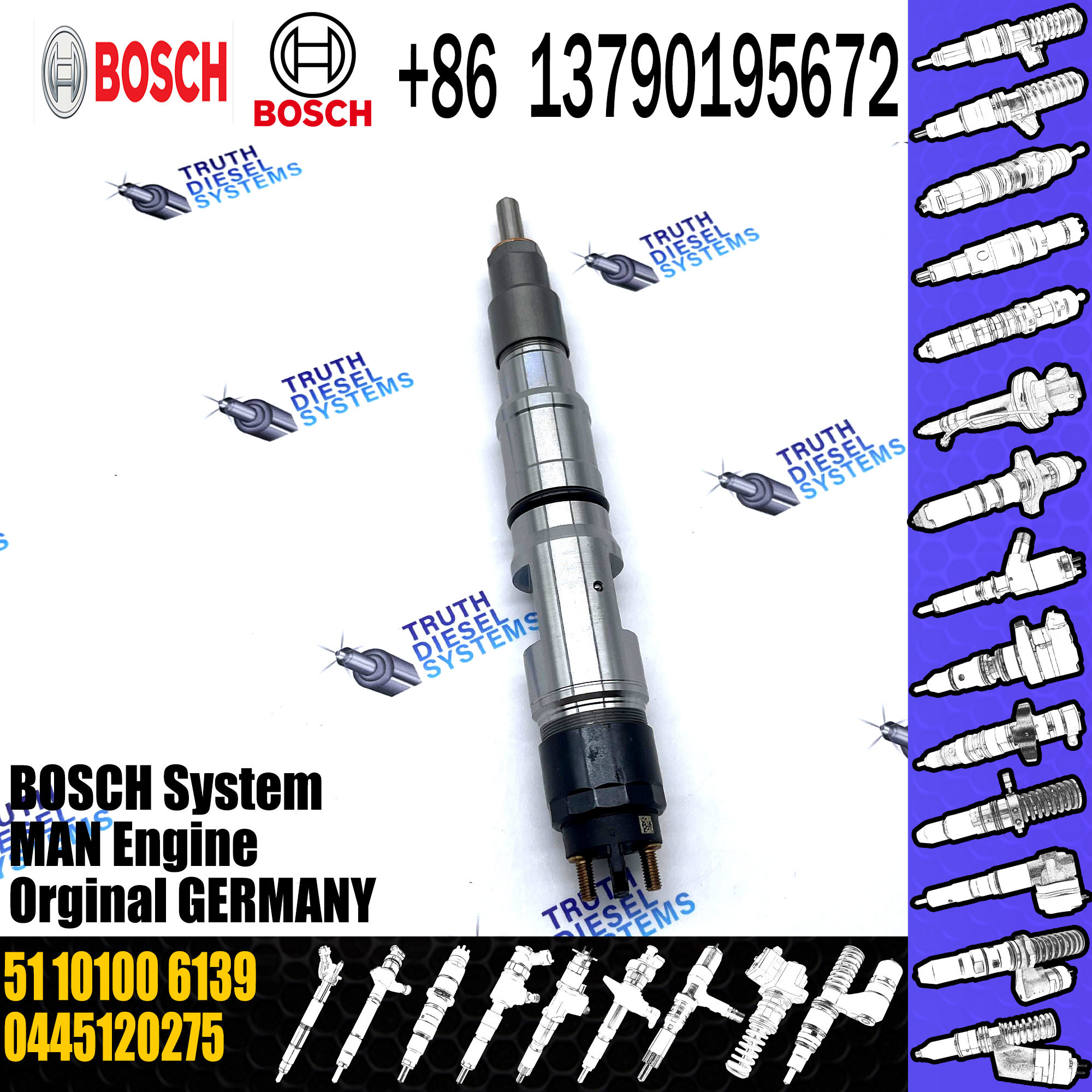 51101006139 High quality new diesel engine parts common rail fuel injector 51101006139