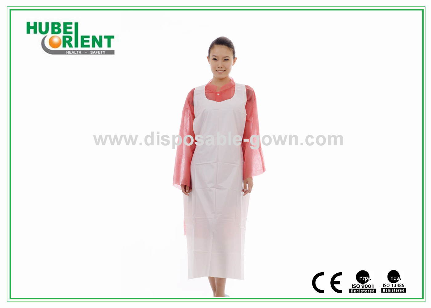 Non Irritating Odorless Disposable PE Apron With Embossed Surface