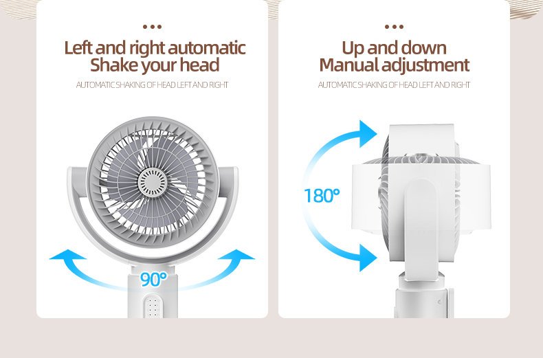 24.5*24CM Tower Pedestal Fans USB Charging Smart Timing Shaking Head Air Circulation Fan