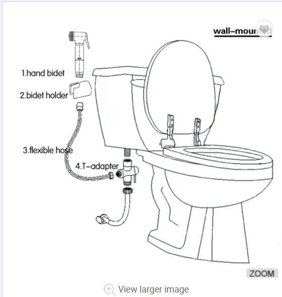 Brass ABS 1/2'' 270g 139.5mm Bathroom Bidet Sprayer