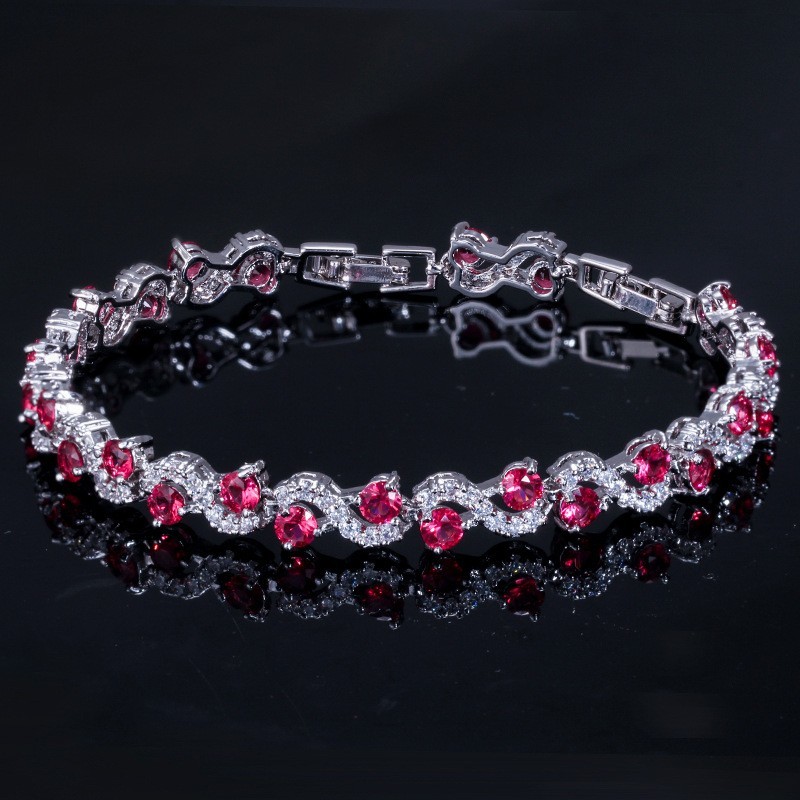 Trendy Leaf Charm Cubic Zirconia Bracelet & Bangles for Bride Bracelets Jewelry Sliver Color Clear CZ Crystal Bangles