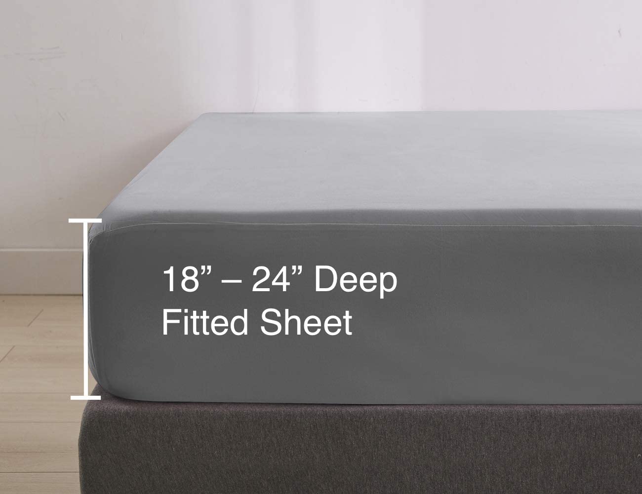 Extra Deep Pocket 100% Polyester Microfiber Solid Pattern Fitted Sheet for 14" or 15" Mattress