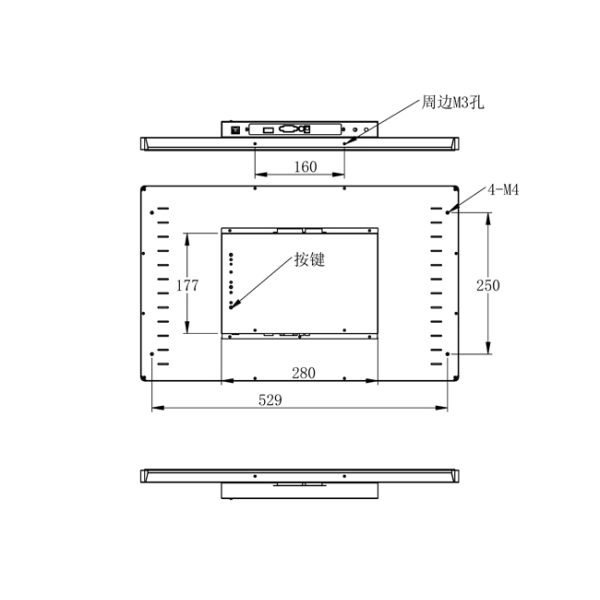 23.8 inch Multi Functional Embedded Industrial LCD Displays Outside the Conference Room of Industrial Grade CNC Workshop
