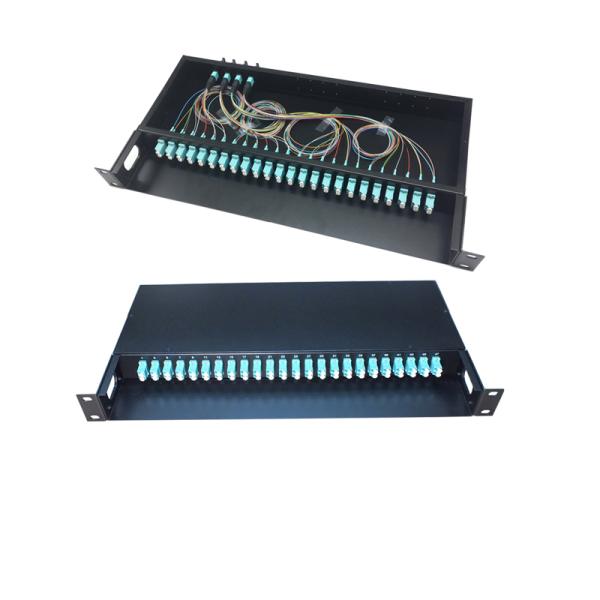1U 19 Inch 48 Core MPO/MTP Fiber Optic Patch Panel for FTTH Rack Mounting in Data Centers