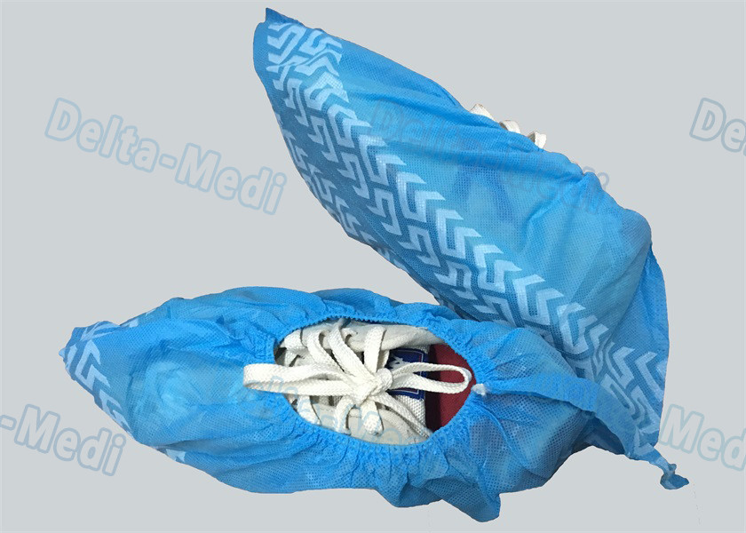 PP / SMS Blue Non Woven Disposable Surgical Shoe Covers For Hospital / Laboratory