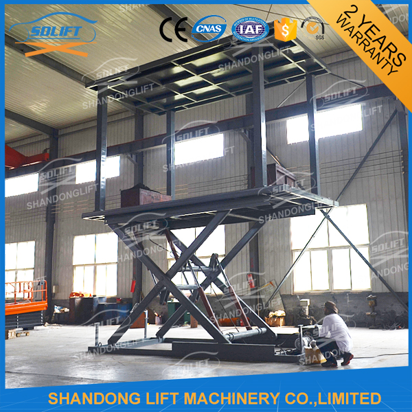 Hydraulic Scissor Double Deck Car Parking System 2.5T Loading 3.3m Lifting Height