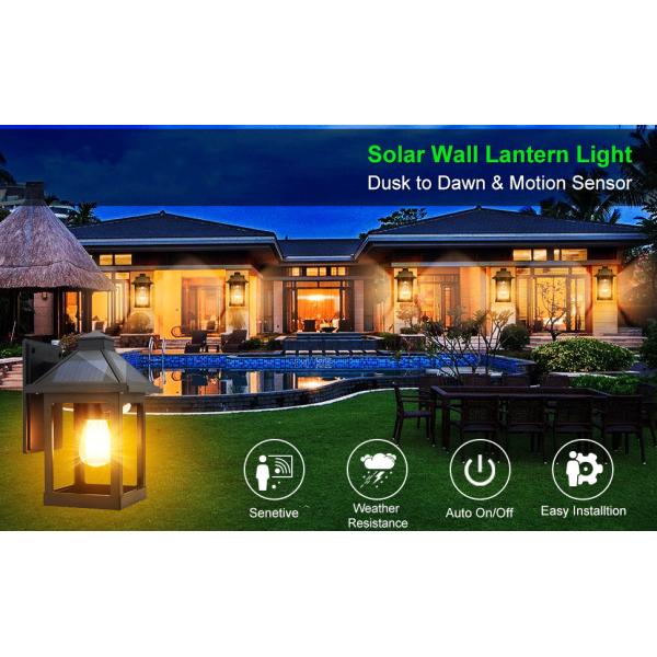 Solar Motion Sensor Wall Light Dusk to Dawn Led Wall Mount Sconce Exterior Motion Sensor Light