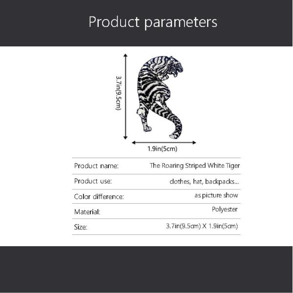 OEM Stitched Border 1.9in Tiger Embroidery Patch Iron On Backing