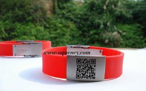 China Buy from China Emergency ID Bracelet Black,Red Color silicone ID wristband on sale