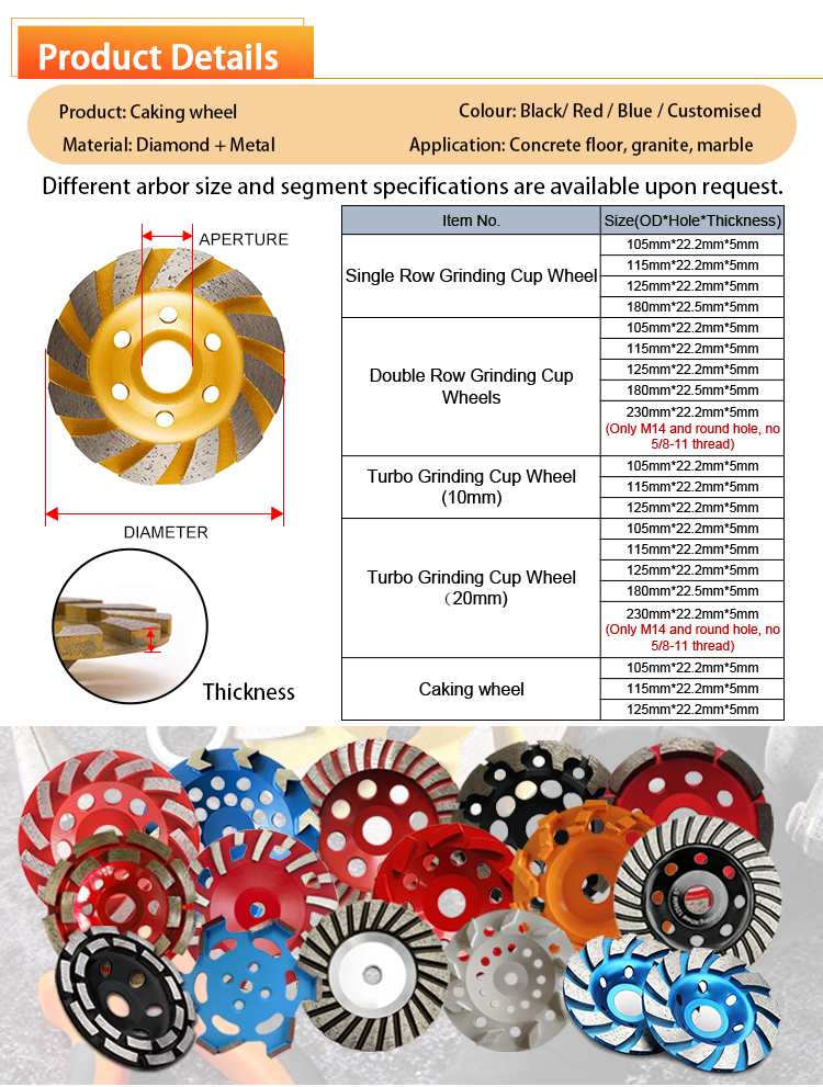 4 Inch Diamond Grinding Plate Disc Wheel For Dressing Grinder In M14 Or 5/8"-11 Thread