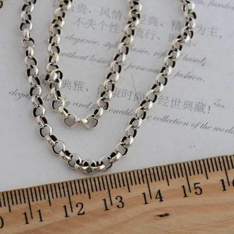 Vintage 925 Silver Golden Tone Skull Pendant Women Men Necklace (N20180406)