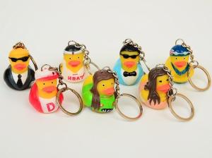 China OEM Singer / Swan Character Mini Duck Keychains Toy BPA Free Vinyl Material Kechain Duck toy on sale