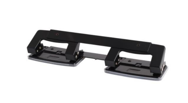 Black Color Rubber Basin 12 sheets capacity metal 4 holes paper punch