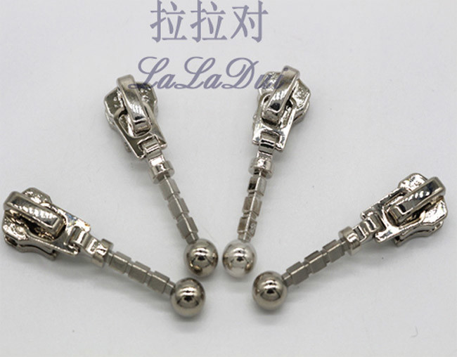 Custom Decorative Luggage Beaded Metal Zipper Pulls Repair Parts Zinc - Alloy