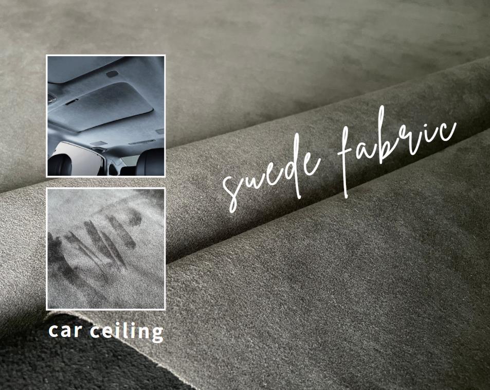 High Density Suede Fabric Car Ceiling Fabric Soft Artificial Leather For Auto Interiors