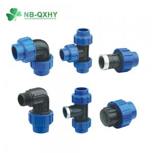 China Complete Size PP Compression Equal Tee Pipe Fittings Pn16 Wall Thickness for Benefit on sale