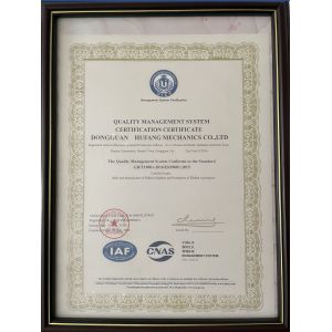 Dongguan Huafang Machinery Co., Ltd Certifications