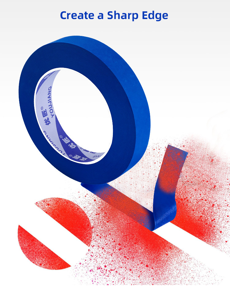 Custom High Temperature Resistance Blue Masking Tape Painting Refinish