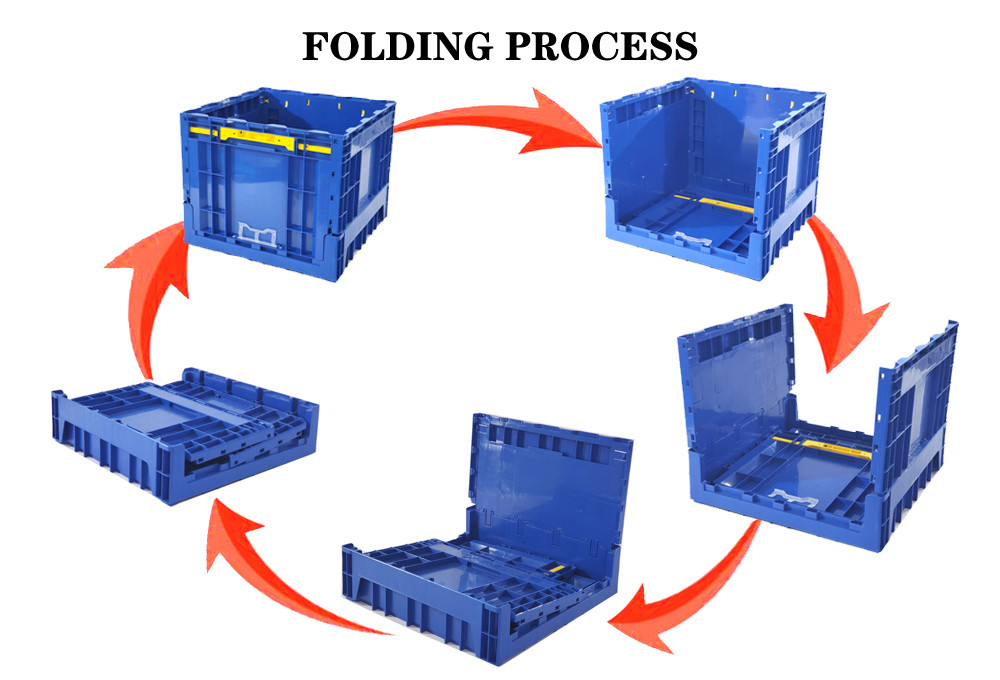 Foldable Crate Logistics Warehousing Storage Collapsible Container Stackable Moving Box