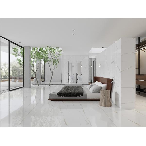 White Carrara Polished Sintered Stone Slab 1420x2700mm