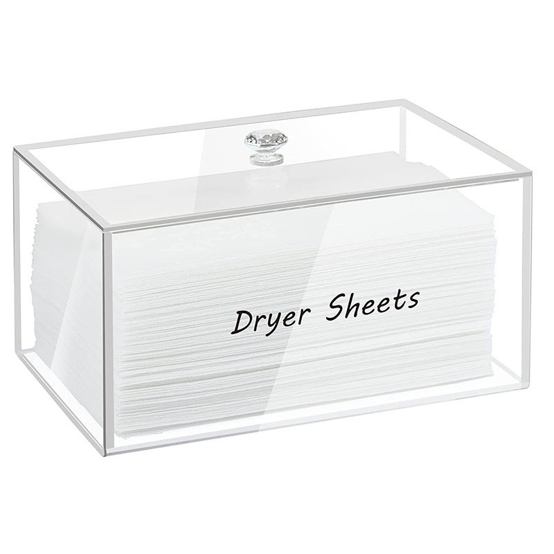 Custom Desktop Clear Acrylic Box Creative Lucite Storage Bins For Laundry Pods Tissue