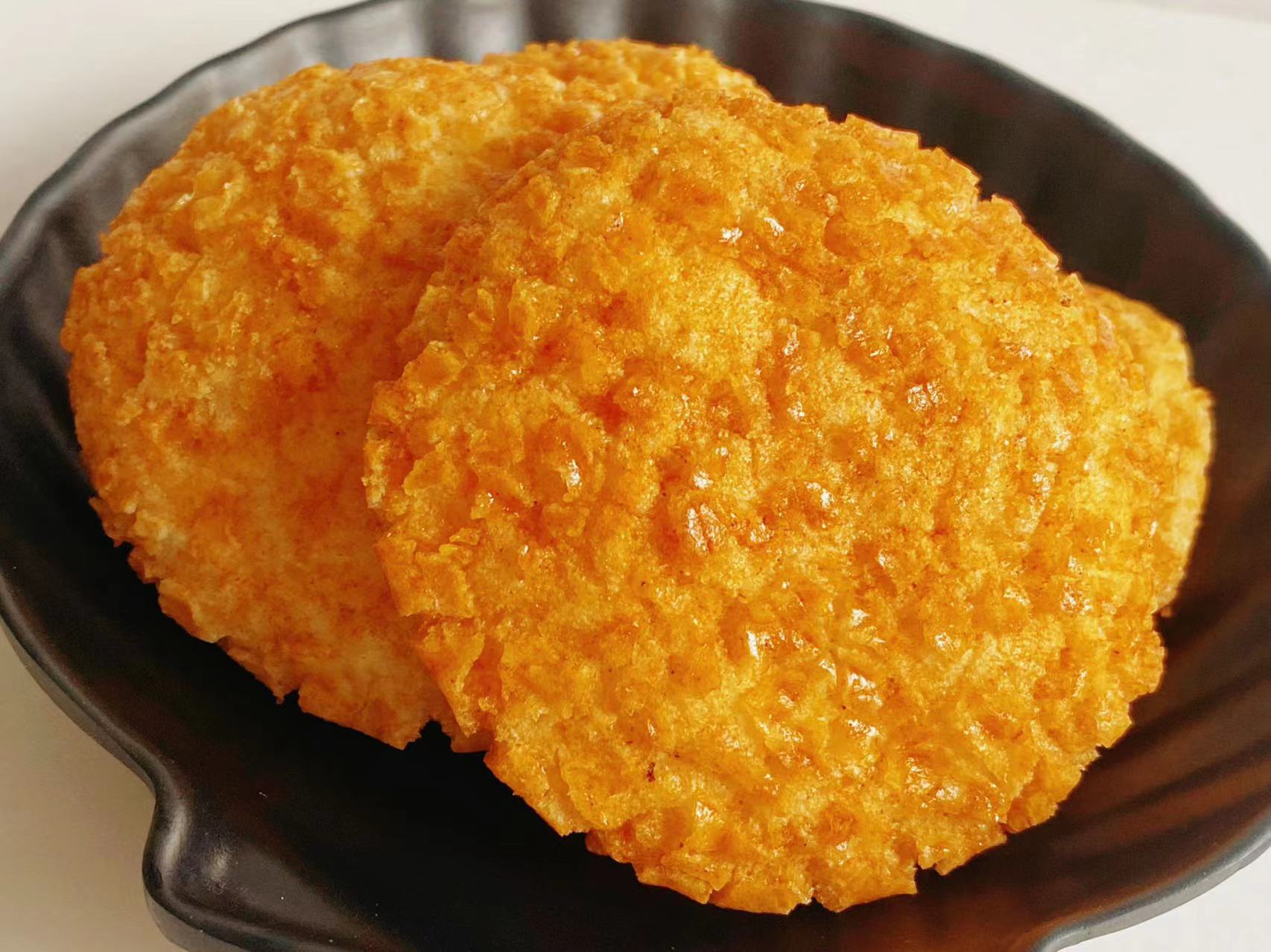 Round Senbei Rice Crackers OEM Low Calorie Rice Cakes 0.3 Kg