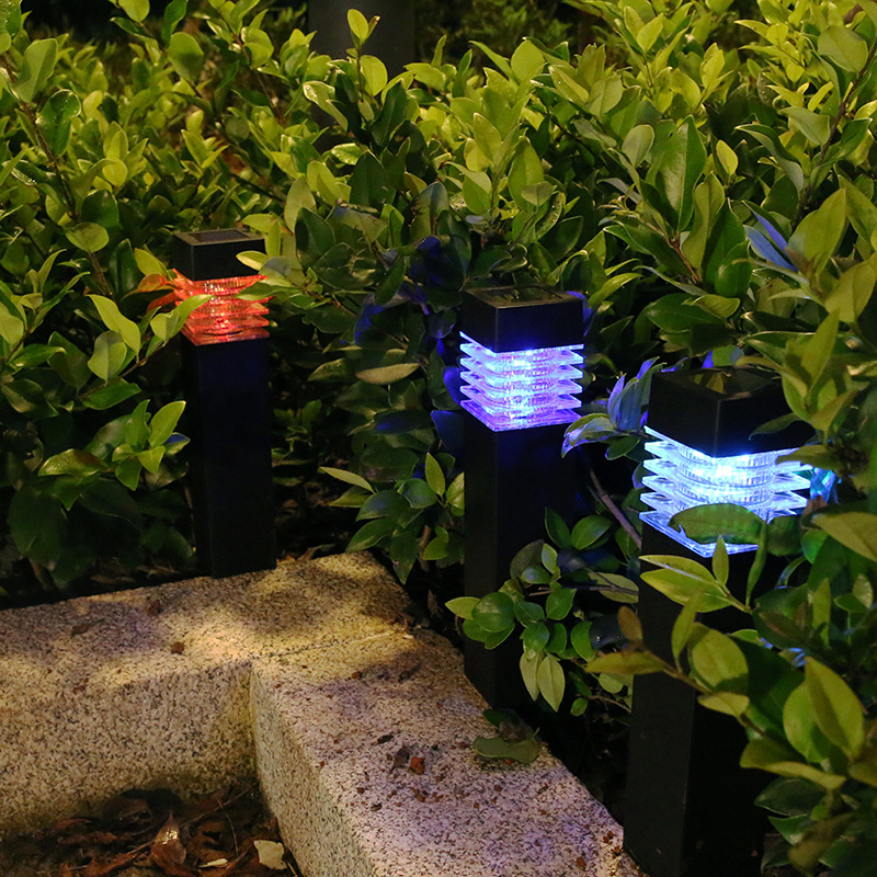 LED Outdoor Walkway Post Lamp for Garden Stake Pathway Solar Powered Landscape Lighting