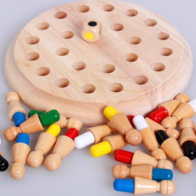 1.6in Wooden Toys Memory Chess Block 4cm Wooden Memory Matchstick Chess