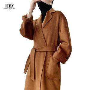 China Plus Size Autumn Winter Wool Woolen Long Cardigan Jacket Woman Crop Jacket Ladies Overcoat on sale