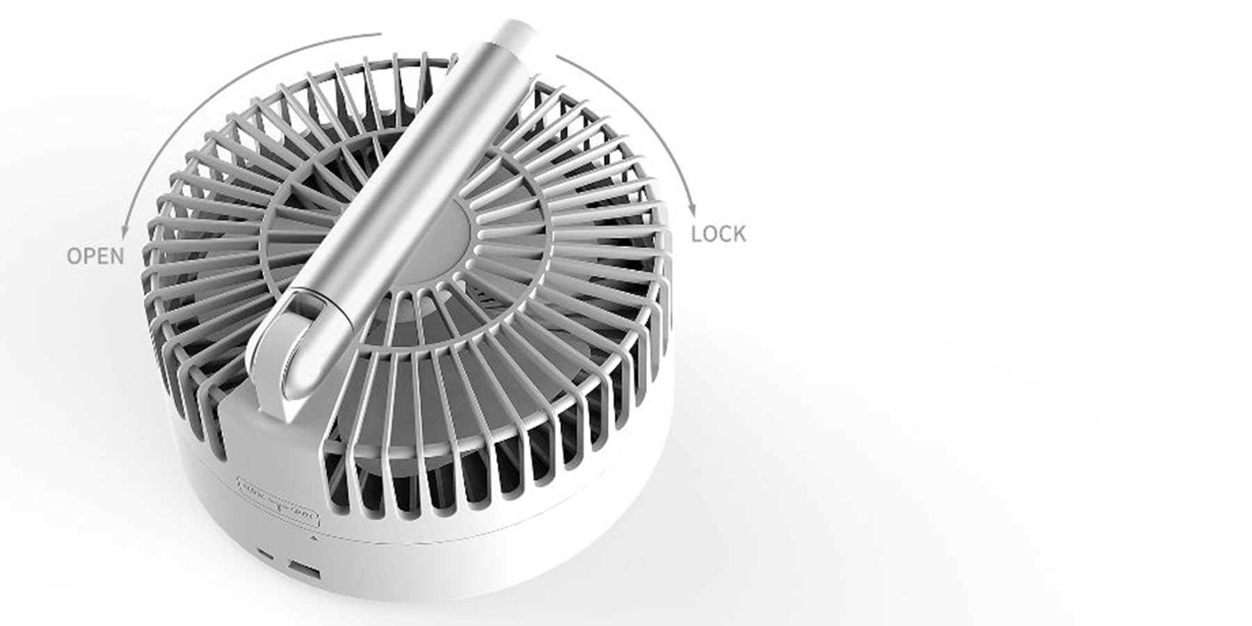 Three Wind 7200mAh Folding Rechargeable Battery Powered Fan
