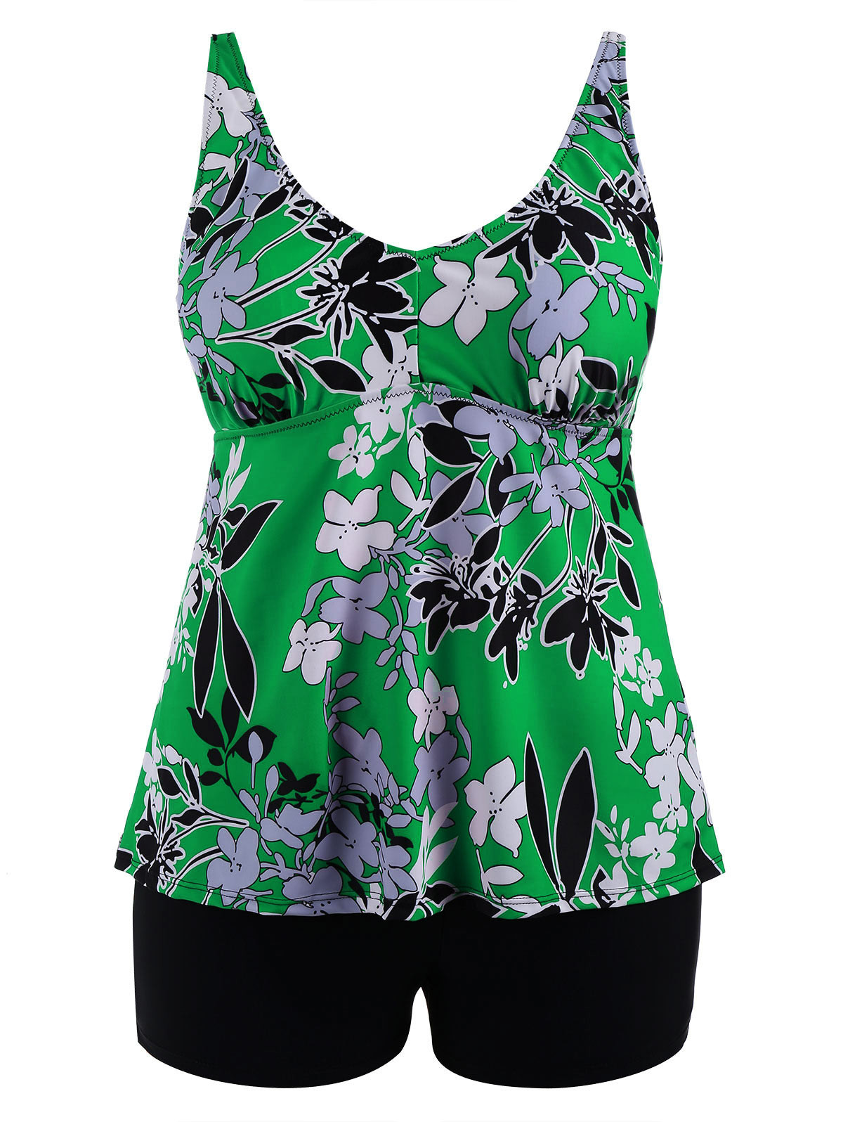 2018 New Plus Size One piece Swimsuit Floral Print Swimsuit Women Push up with