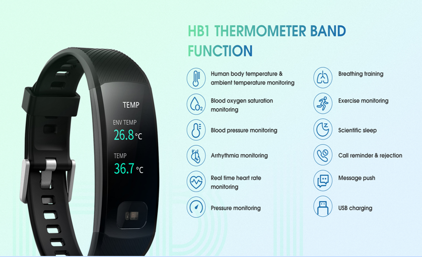 Ip68 ECG HRV Fast Track Smart Band