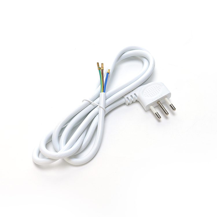 IMQ Standard 3 Pin Angeled 16A Italy White Power Cords H05VV-F 3x0.75MM² with Closed End Crimp Terminal from Trusted