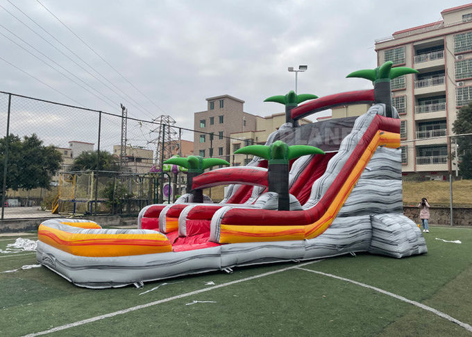 Palm Tree Double Lane 18Oz Inflatable Water Games Slide