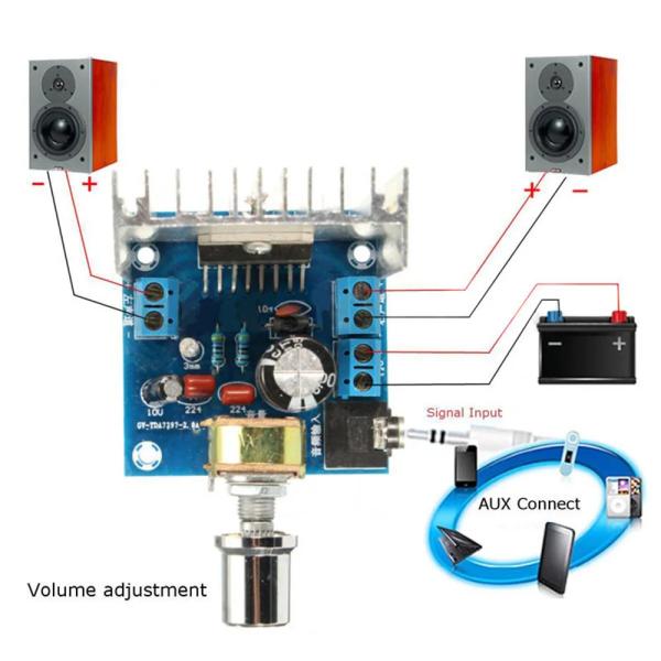 TDA7297 Amplifier Board 15W+15W Output DC 9-15V Direct Mounting Stereo Audio Amplifier Module