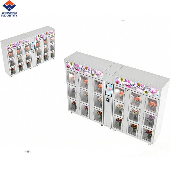 Winnsen Intelligent Flower Locker with Humidify & Refrigeration, Auto-Close Door, Double Glass Display